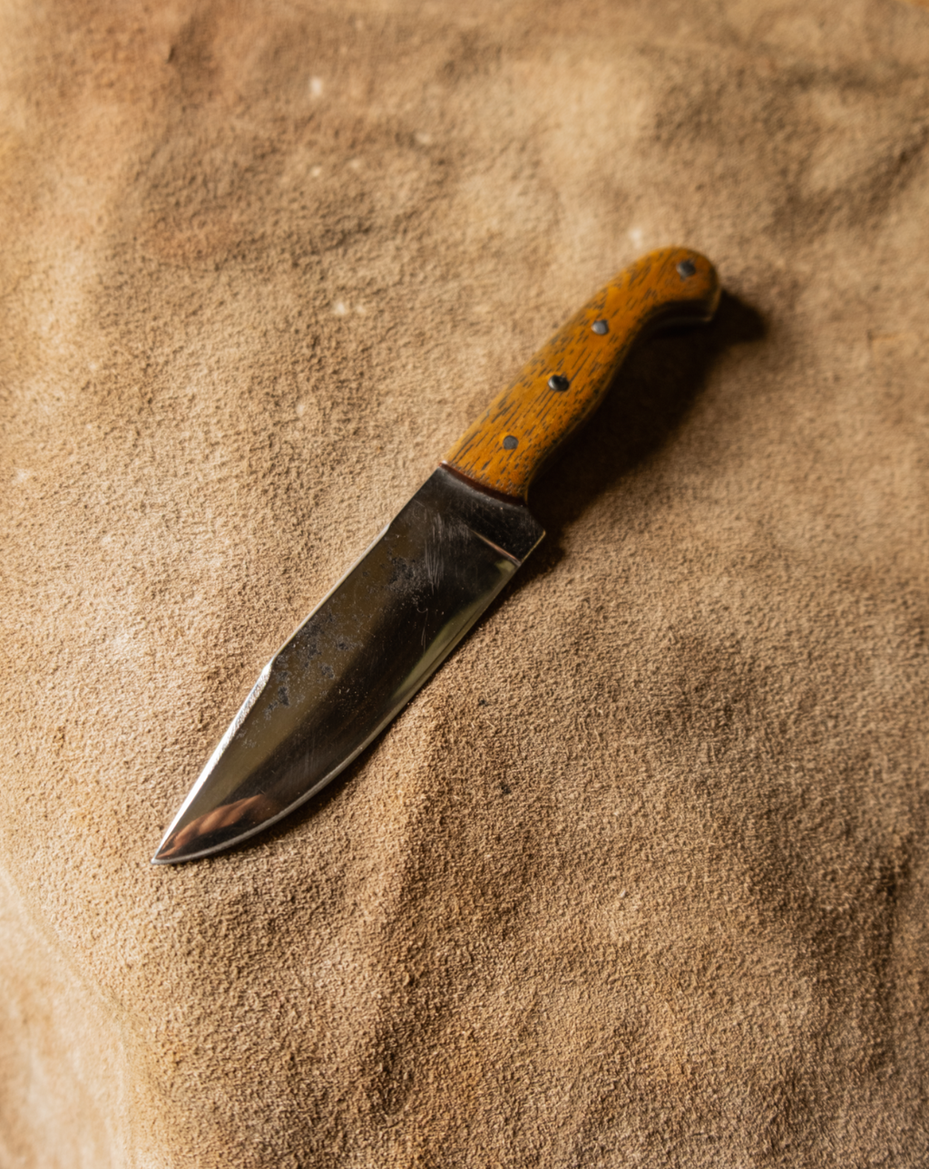 TEAK HANDLE SMALL HEAVY DUTY BUSHCRAFT KNIFE