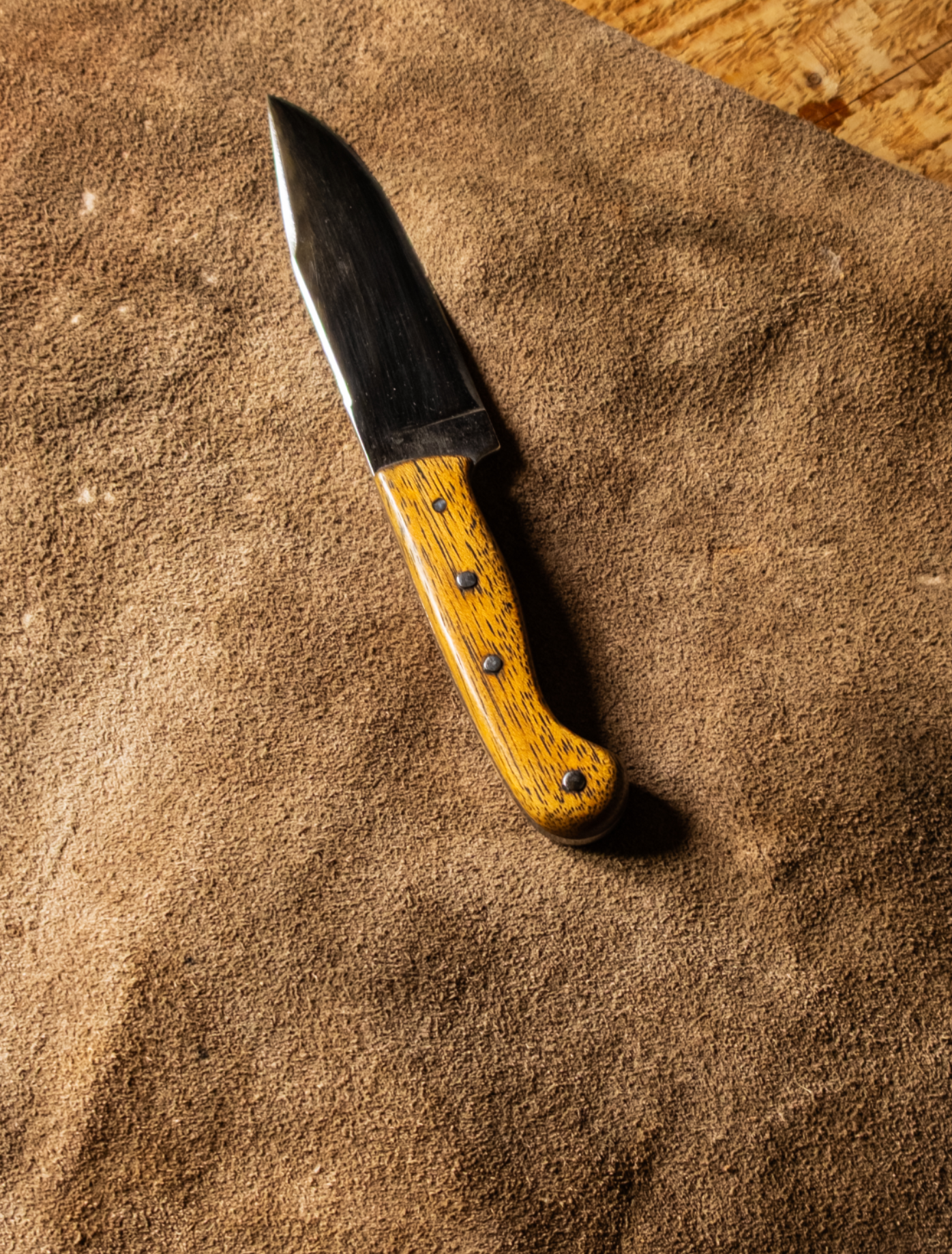 TEAK HANDLE SMALL HEAVY DUTY BUSHCRAFT KNIFE
