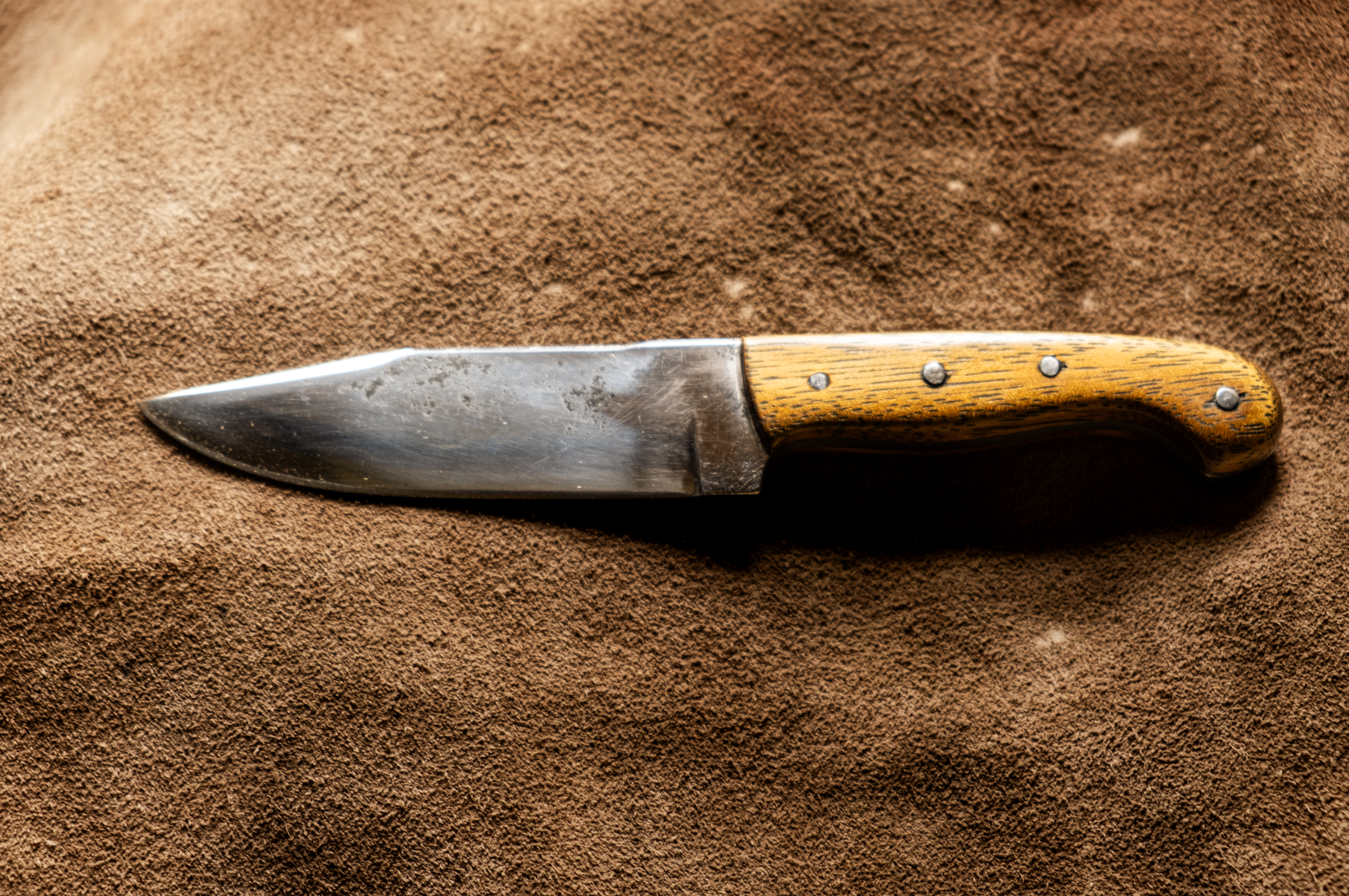TEAK HANDLE SMALL HEAVY DUTY BUSHCRAFT KNIFE