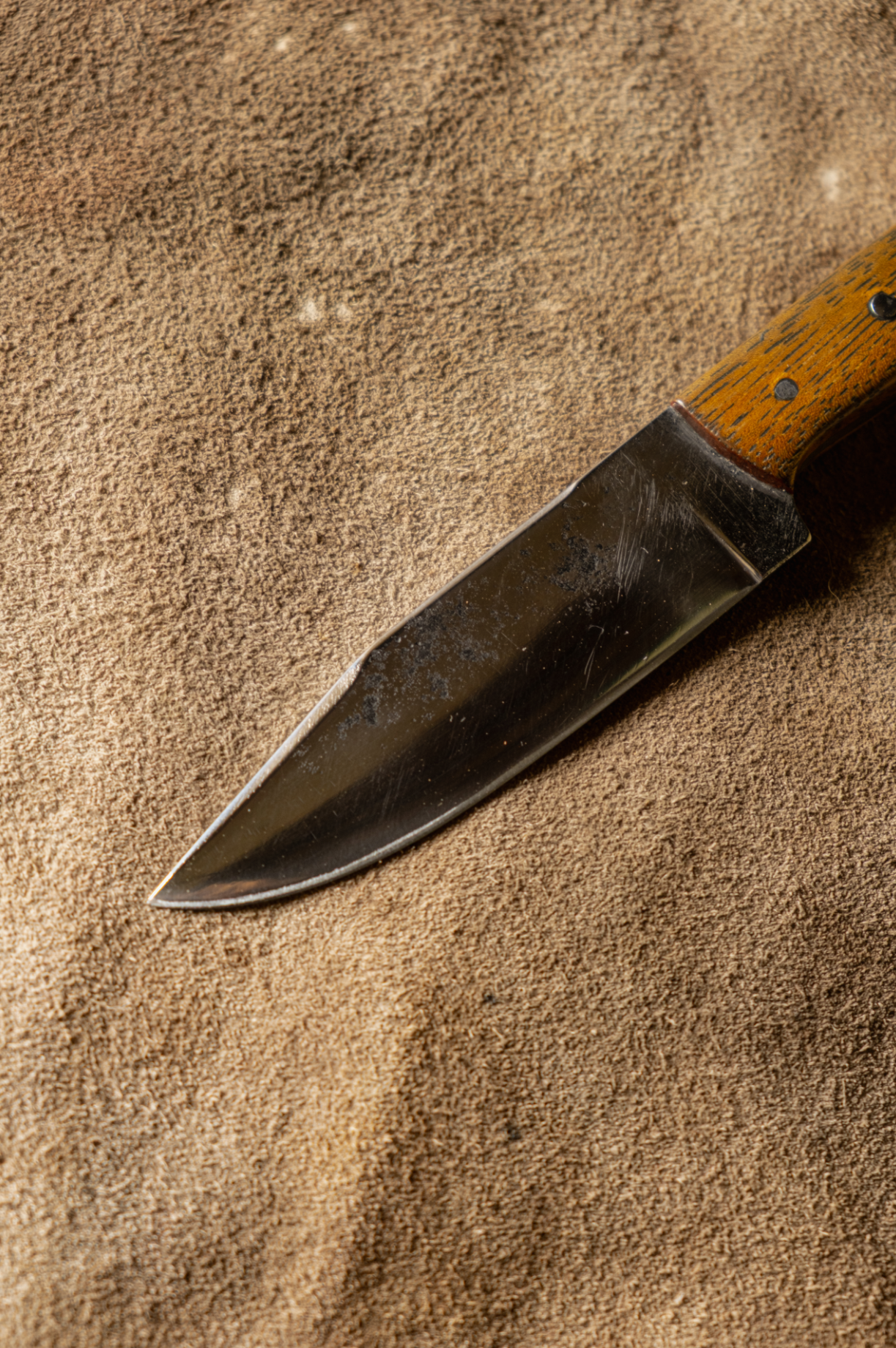 TEAK HANDLE SMALL HEAVY DUTY BUSHCRAFT KNIFE